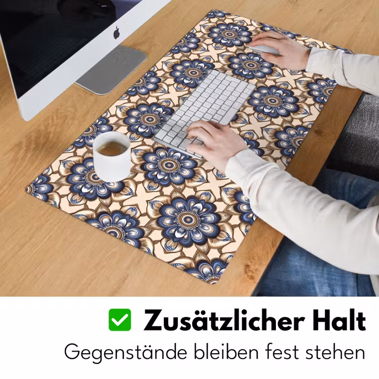 Floraal - Ornament - Blauw Muismat XXL klein 681 -ysfeer3_duits