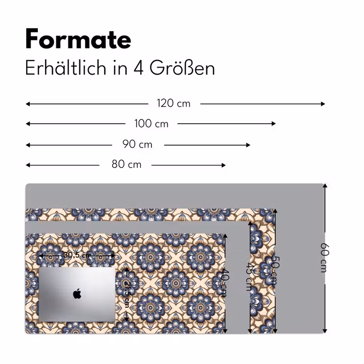 Floraal - Ornament - Blauw Muismat XXL klein 681 -ysfeer5_duits