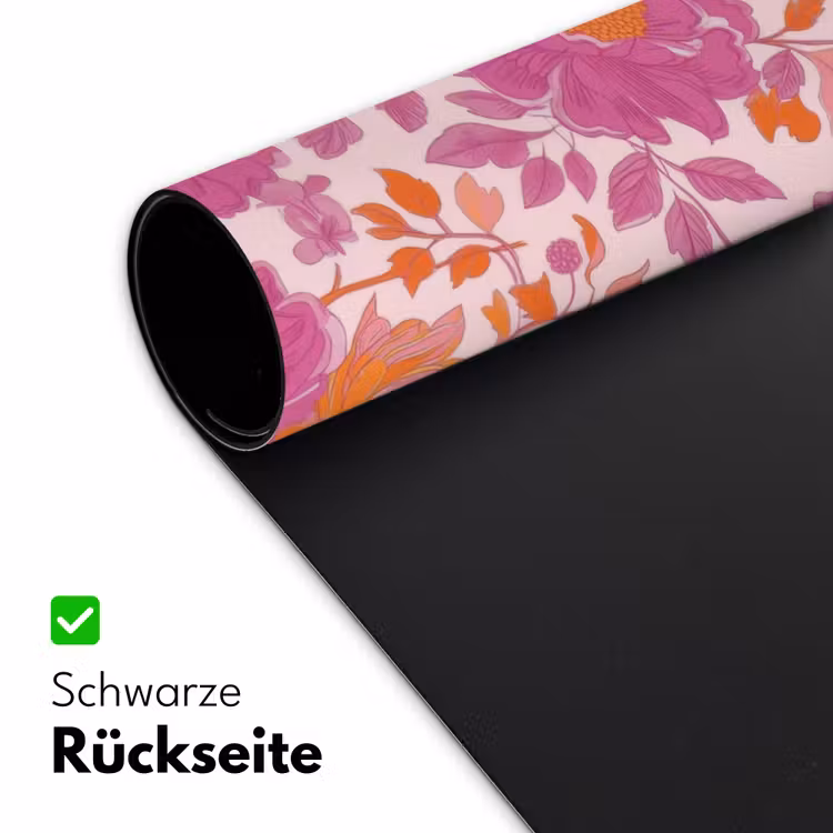 Bloemenpatroon - Roze - Oranje - Bloemen Muismat XXL klein -ysfeer2_duits