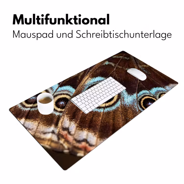 Vleugels - Vlinder - Blauw Muismat XXL klein -ysfeer4_duits