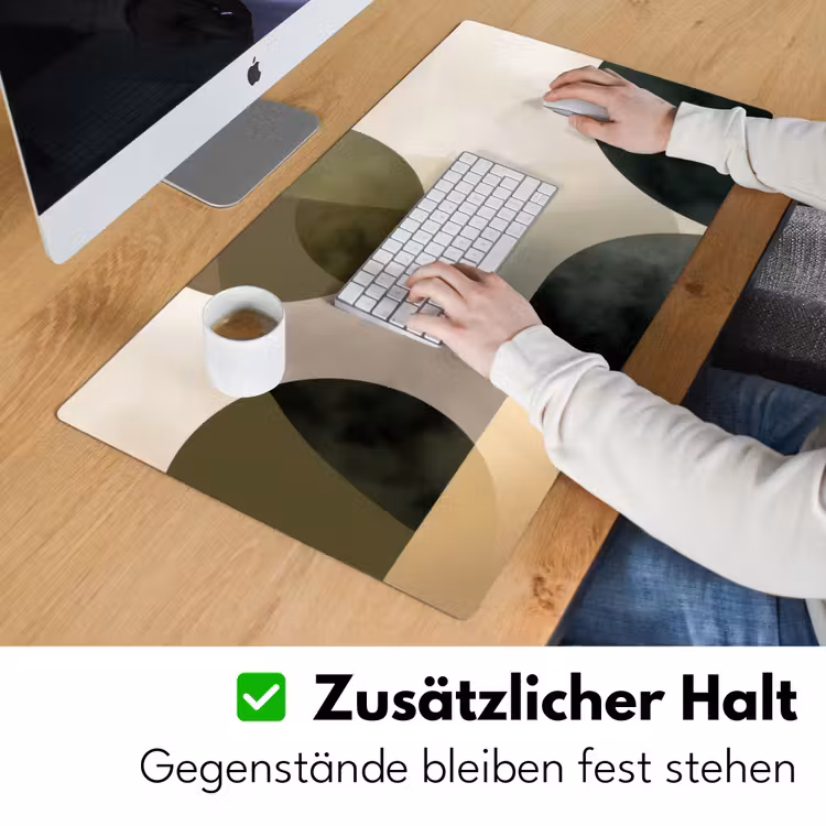 Vlakken - Abstract - Beige - Cirkels Muismat XXL klein -ysfeer3_duits