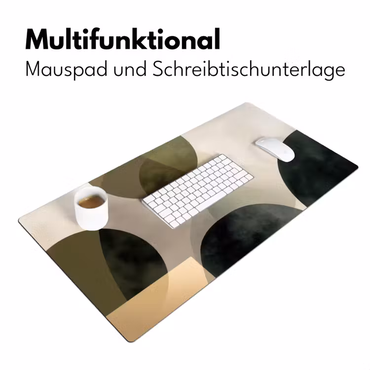 Vlakken - Abstract - Beige - Cirkels Muismat XXL klein -ysfeer4_duits