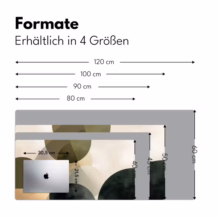 Vlakken - Abstract - Beige - Cirkels Muismat XXL klein -ysfeer5_duits