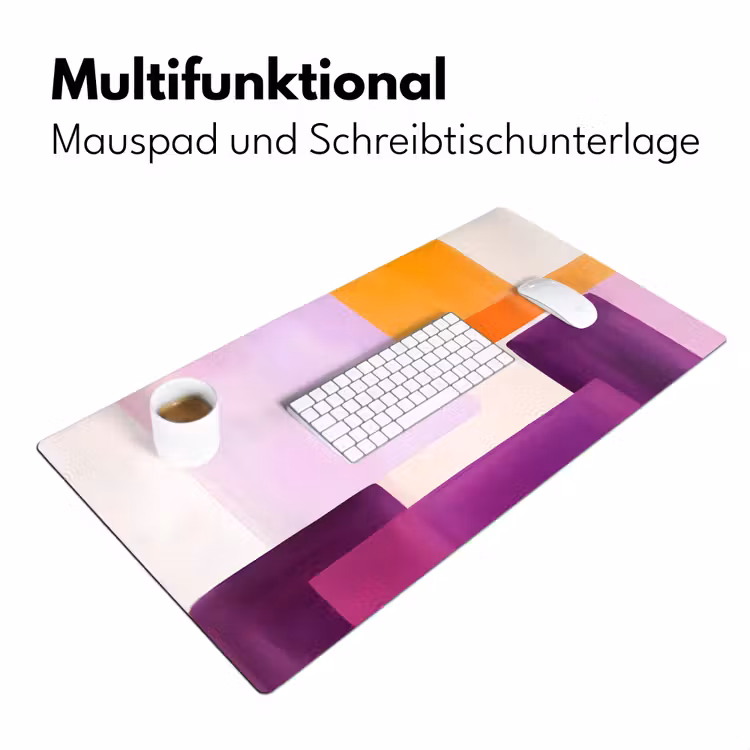 Vlakken - Abstract - Rechthoekig - Oranje Muismat XXL klein -ysfeer4_duits