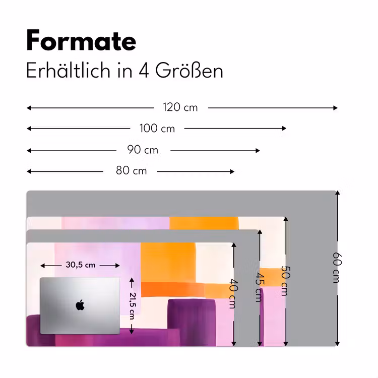 Vlakken - Abstract - Rechthoekig - Oranje Muismat XXL klein -ysfeer5_duits