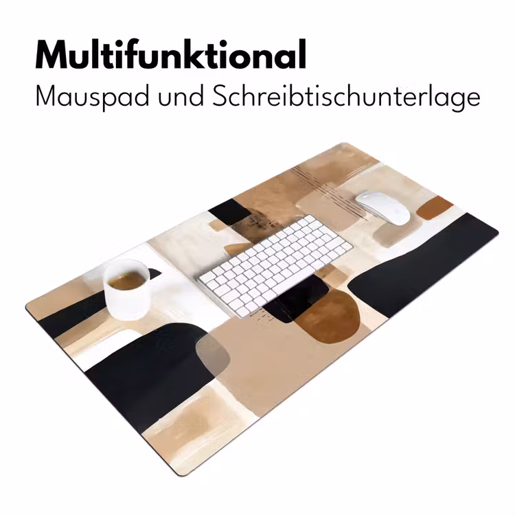 Vlakken - Abstract - Zwart - Strepen Muismat XXL klein -ysfeer4_duits