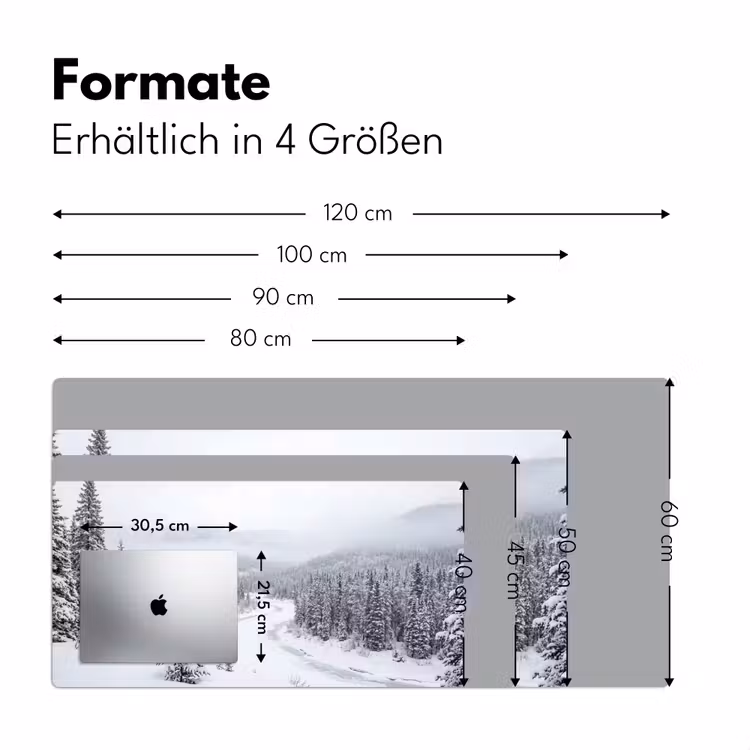 Rivier - Bevroren - Landschap - Winter Muismat XXL klein -ysfeer5_duits