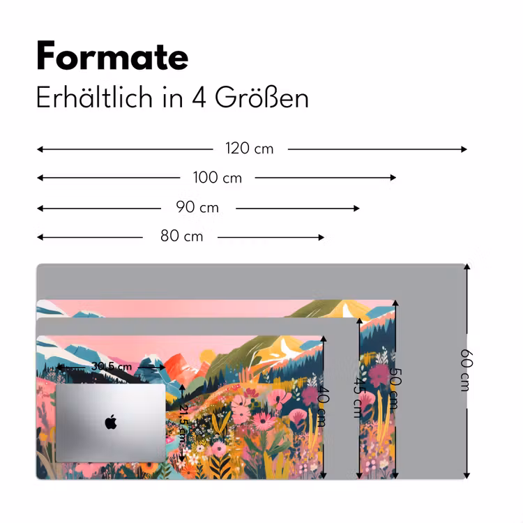 Rivier - Diepte - Bloemen Muismat XXL klein -ysfeer5_duits