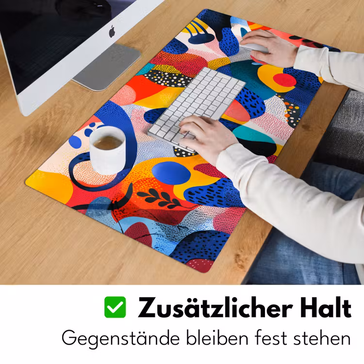 Vormen - Abstract - Stippels - Blauw Muismat XXL klein -ysfeer3_duits