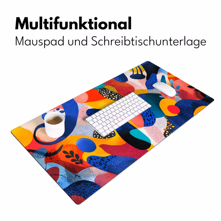 Vormen - Abstract - Stippels - Blauw Muismat XXL klein -ysfeer4_duits