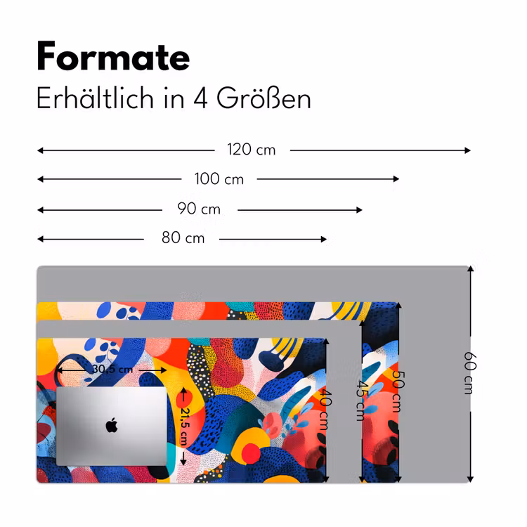 Vormen - Abstract - Stippels - Blauw Muismat XXL klein -ysfeer5_duits