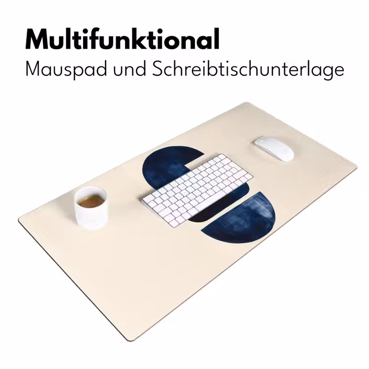Vormen - Blauw - Abstract Muismat XXL klein -ysfeer4_duits