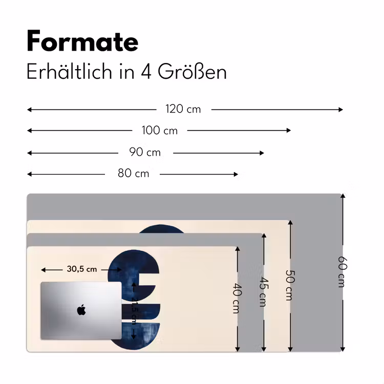 Vormen - Blauw - Abstract Muismat XXL klein -ysfeer5_duits