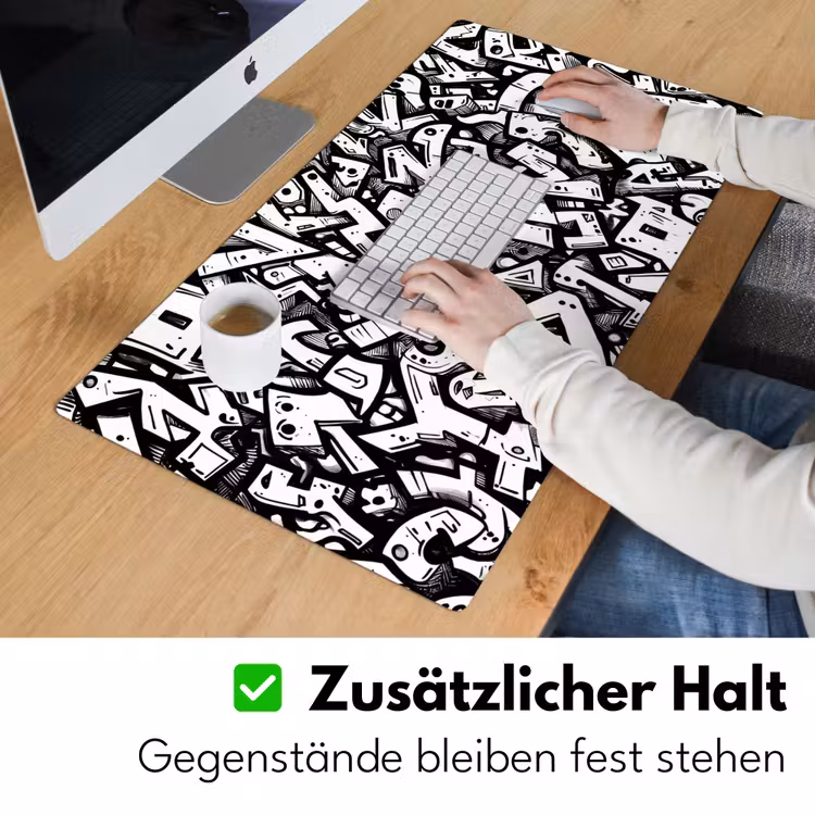 Vormen - Letters - Graffiti - Zwart Muismat XXL klein -ysfeer3_duits