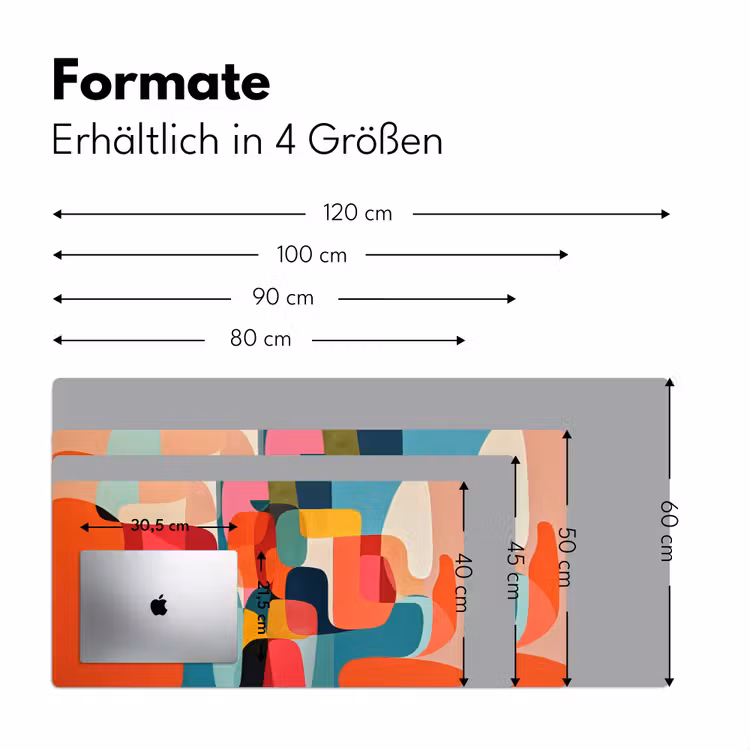 Vormen - Kleurrijk - Abstract - Vlakken Muismat XXL klein -ysfeer5_duits