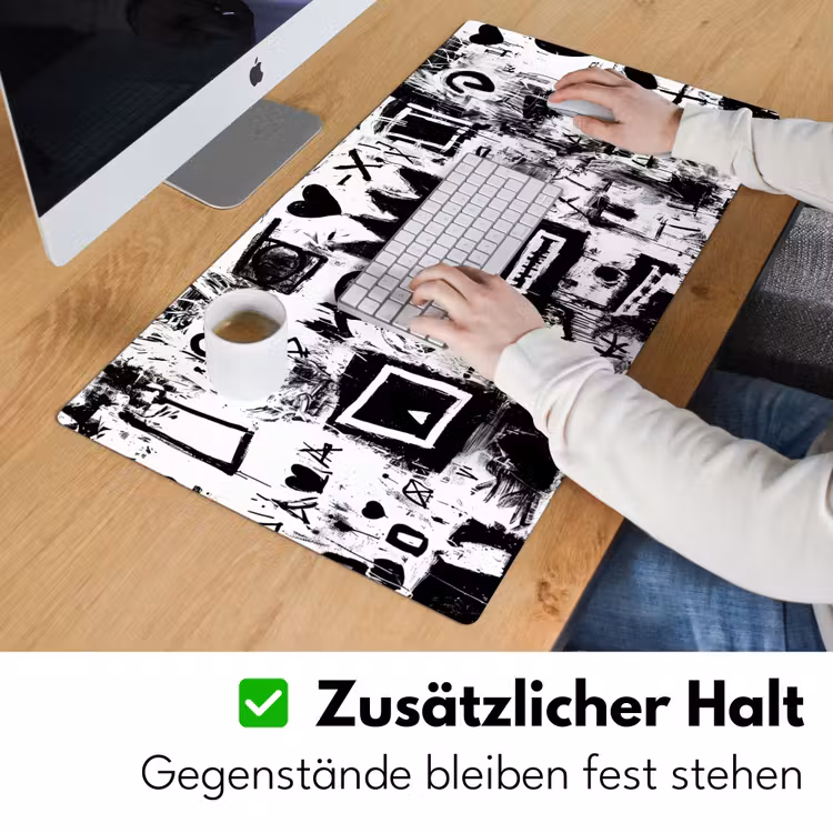 Vormen - Gezocht - Zwart - Abstract Muismat XXL klein -ysfeer3_duits