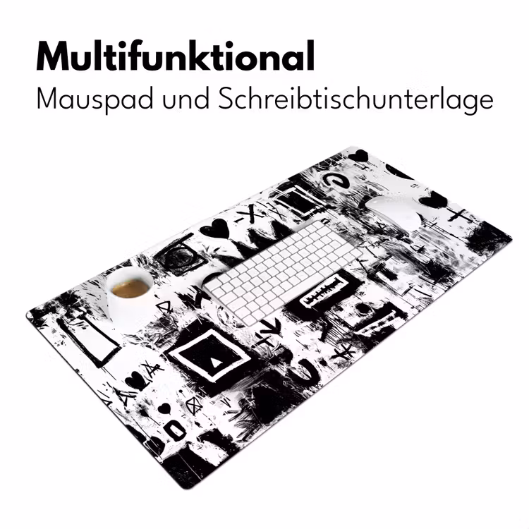 Vormen - Gezocht - Zwart - Abstract Muismat XXL klein -ysfeer4_duits