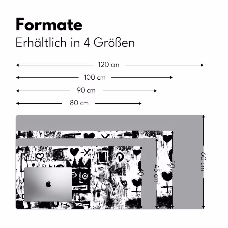 Vormen - Gezocht - Zwart - Abstract Muismat XXL klein -ysfeer5_duits