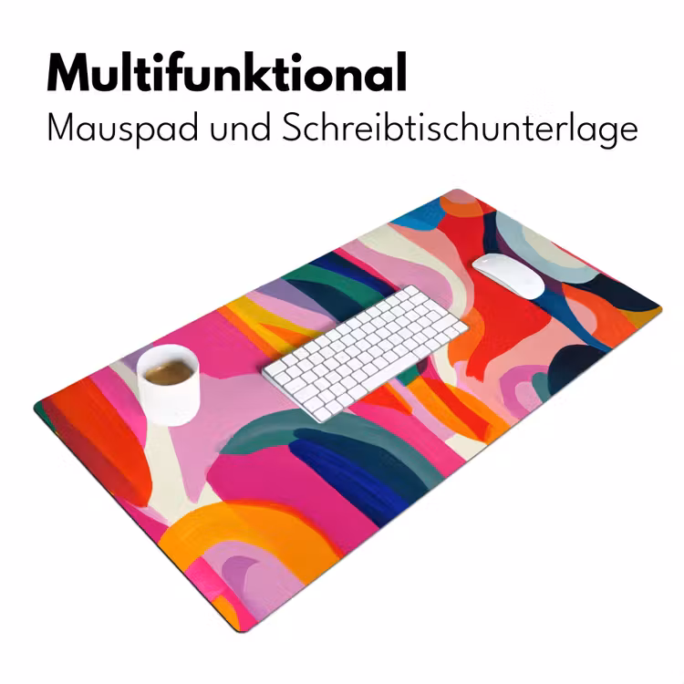 Vormen - Golvend - Abstract - Felroze Muismat XXL klein -ysfeer4_duits