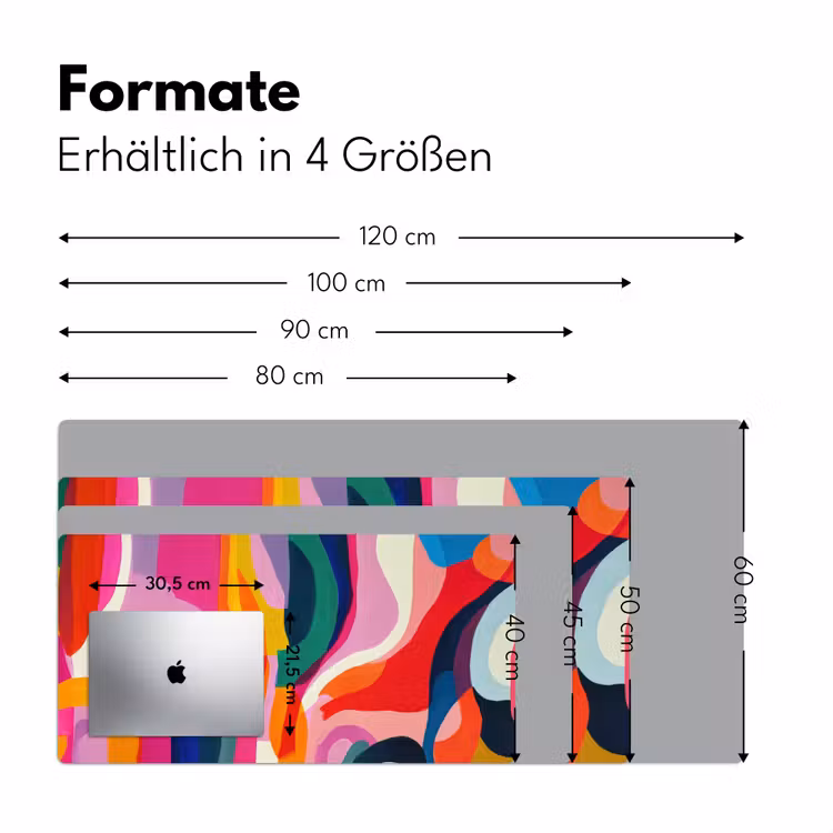Vormen - Golvend - Abstract - Felroze Muismat XXL klein -ysfeer5_duits