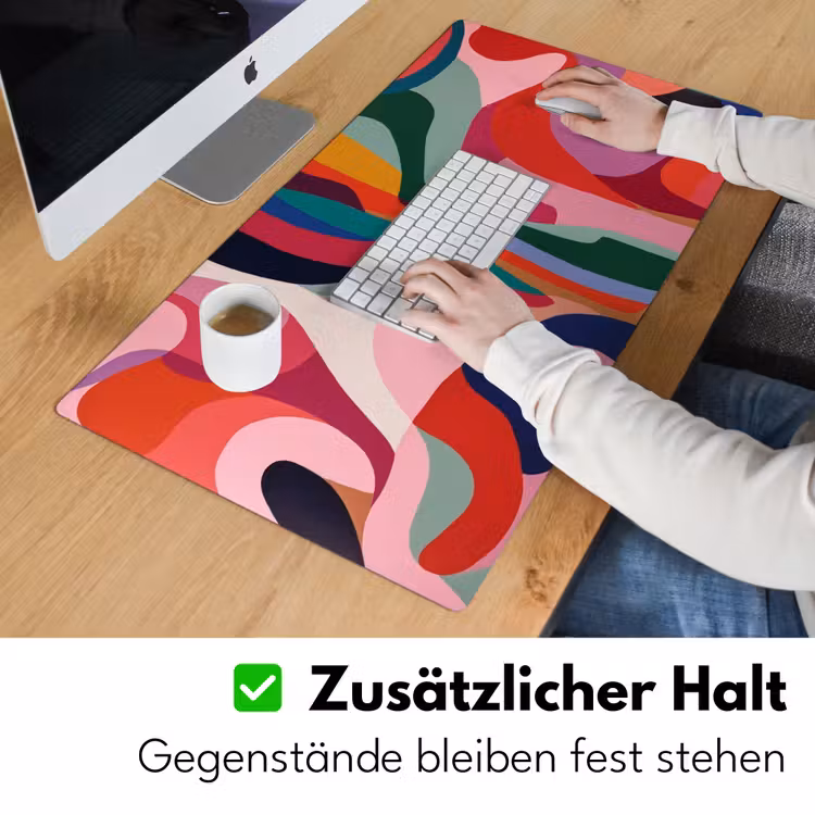 Vormen - Bochten - Kleurrijk - Abstract Muismat XXL klein -ysfeer3_duits
