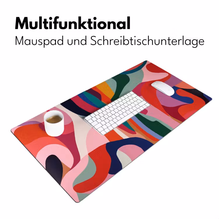 Vormen - Bochten - Kleurrijk - Abstract Muismat XXL klein -ysfeer4_duits