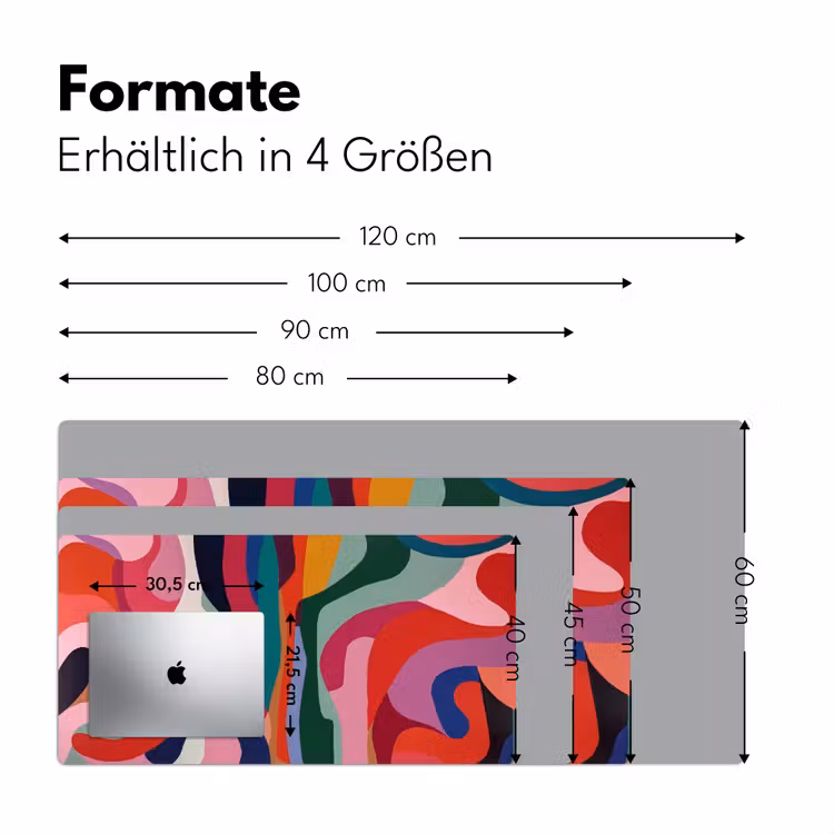 Vormen - Bochten - Kleurrijk - Abstract Muismat XXL klein -ysfeer5_duits