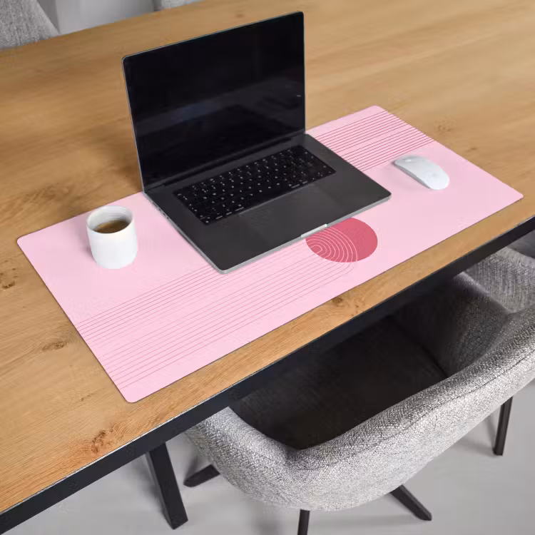 Schreibtischunterlage - Formen – Linien – Minimalistisch – Rosa - Vormen - Lijnen - Minimalistisch - Roze Muismat XXL klein