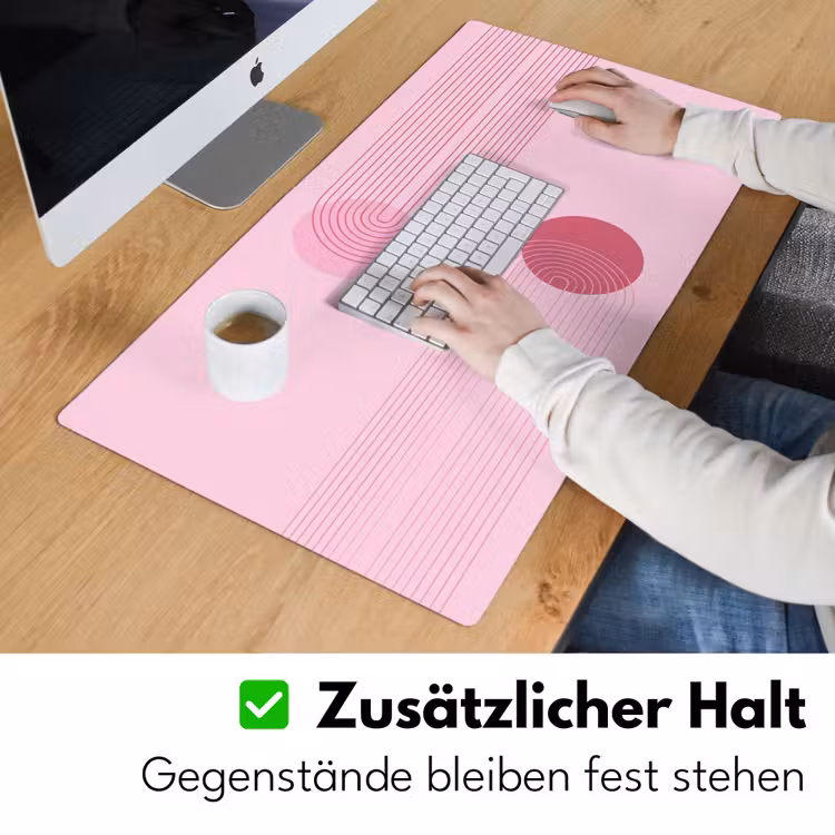 Schreibtischunterlage - Formen – Linien – Minimalistisch – Rosa - Vormen - Lijnen - Minimalistisch - Roze Muismat XXL klein