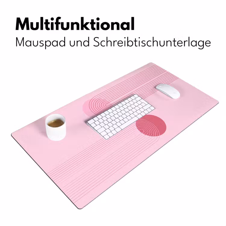 Schreibtischunterlage - Formen – Linien – Minimalistisch – Rosa - Vormen - Lijnen - Minimalistisch - Roze Muismat XXL klein