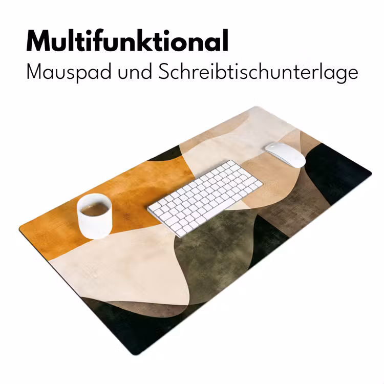 Vormen - Okergeel - Abstract Muismat XXL klein -ysfeer4_duits