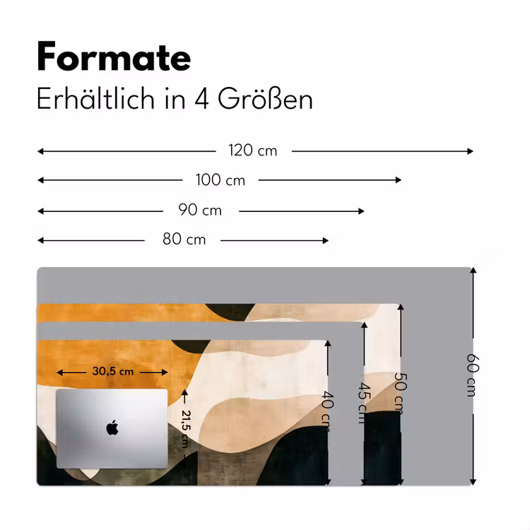 Vormen - Okergeel - Abstract Muismat XXL klein -ysfeer5_duits