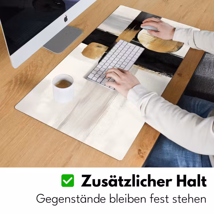Vormen - Penseelstreken - Abstract - Goud Muismat XXL klein -ysfeer3_duits