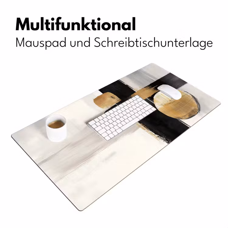 Vormen - Penseelstreken - Abstract - Goud Muismat XXL klein -ysfeer4_duits