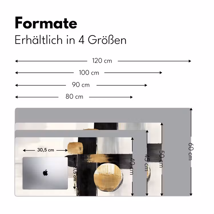 Vormen - Penseelstreken - Abstract - Goud Muismat XXL klein -ysfeer5_duits