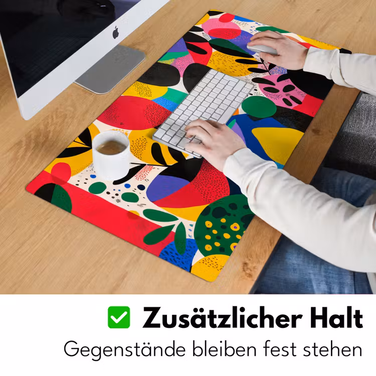 Vormen - Stippen - Kleurrijk Muismat XXL klein -ysfeer3_duits