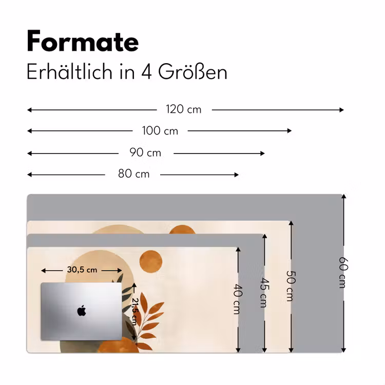 Vormen - Rond - Bladeren - Beige Muismat XXL klein -ysfeer5_duits