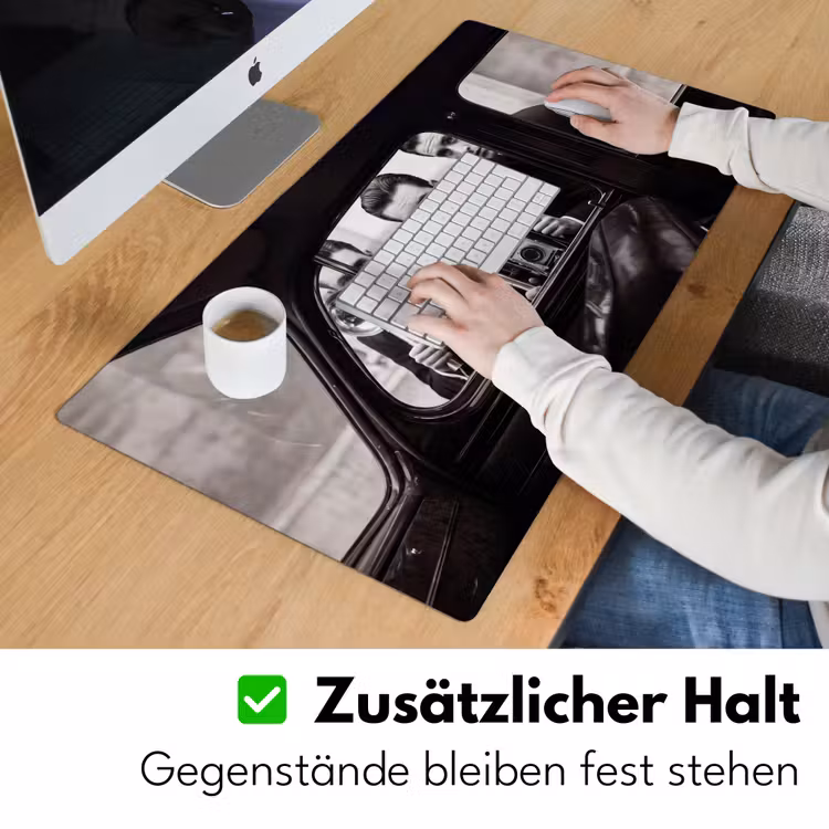 Fotograaf - Camera - Vintage - Journalistiek - Zwart-wit Muismat XXL klein -ysfeer3_duits