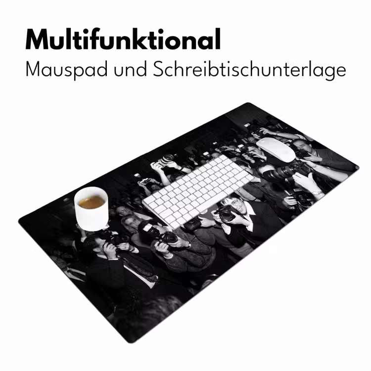 Fotografen - Menigte - Flitsers - Journalistiek Muismat XXL klein -ysfeer4_duits