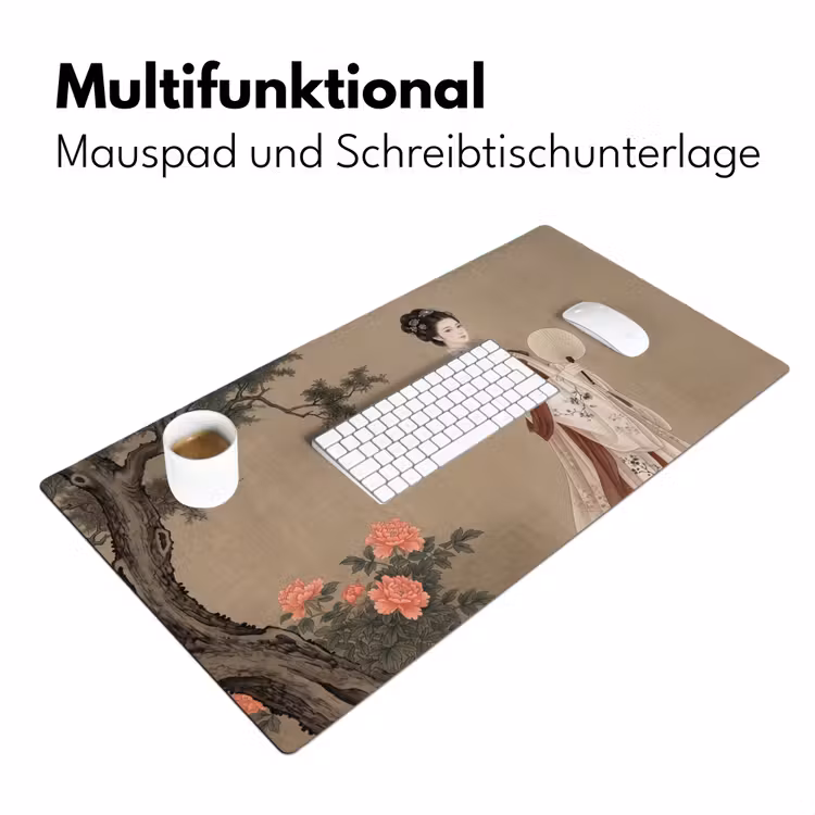 Vrouw - Azië - Kunst - Beige Muismat XXL klein -ysfeer4_duits
