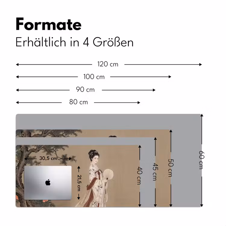 Vrouw - Azië - Kunst - Beige Muismat XXL klein -ysfeer5_duits