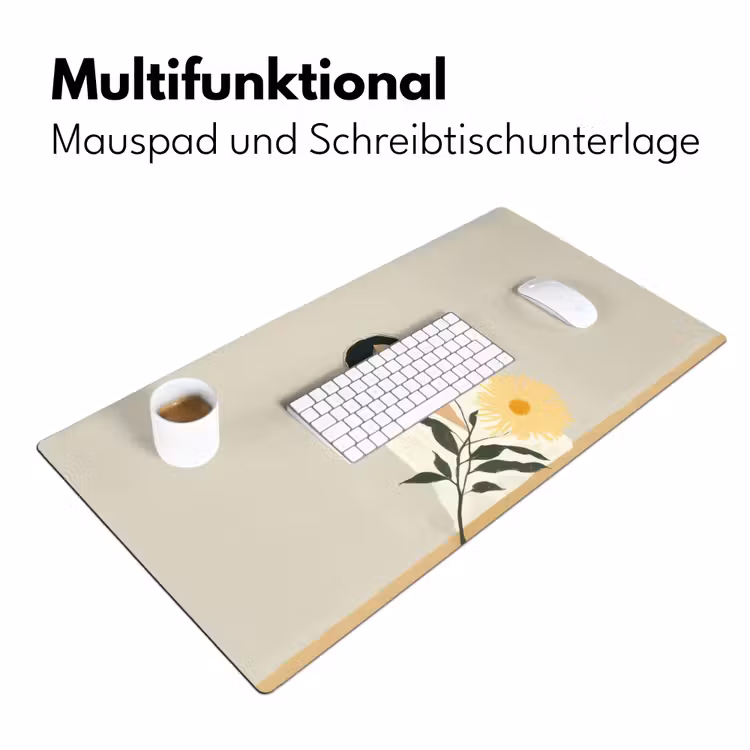 Vrouw - Bloem - Geel - Minimalistisch Muismat XXL klein -ysfeer4_duits