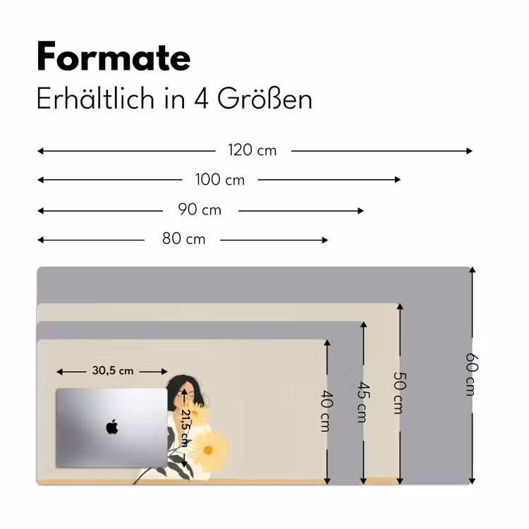 Vrouw - Bloem - Geel - Minimalistisch Muismat XXL klein -ysfeer5_duits