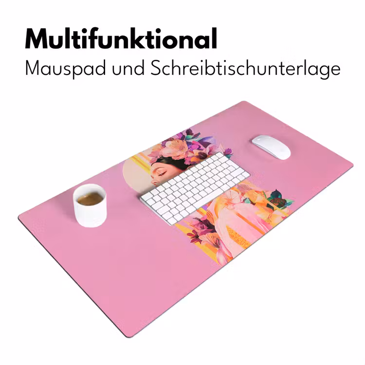 Vrouw - Bloemen - Paars - Abstract Muismat XXL klein -ysfeer4_duits
