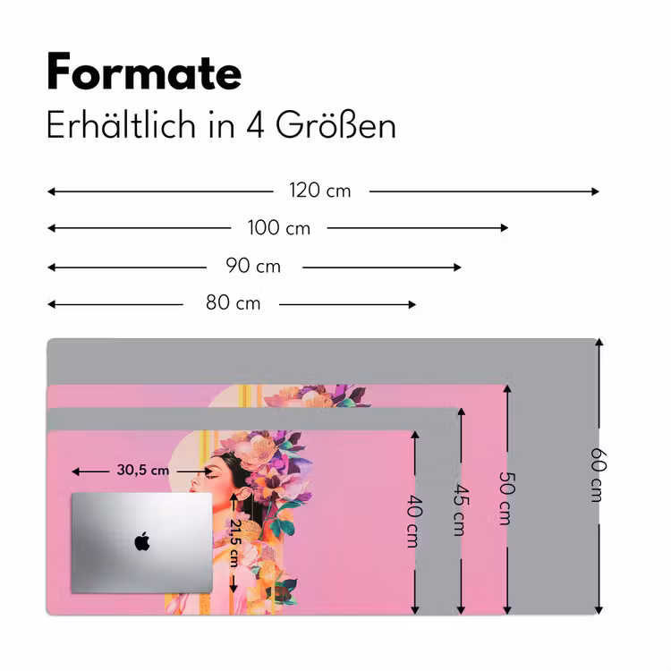Vrouw - Bloemen - Paars - Abstract Muismat XXL klein -ysfeer5_duits