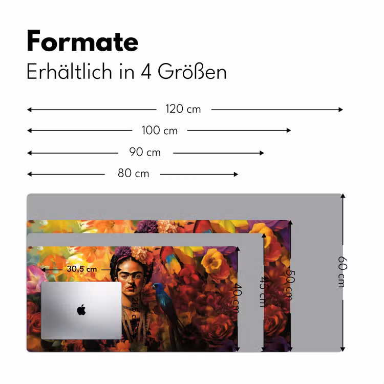 Vrouw - Bloemen - Papegaai - Schilderachtig Muismat XXL klein -ysfeer5_duits