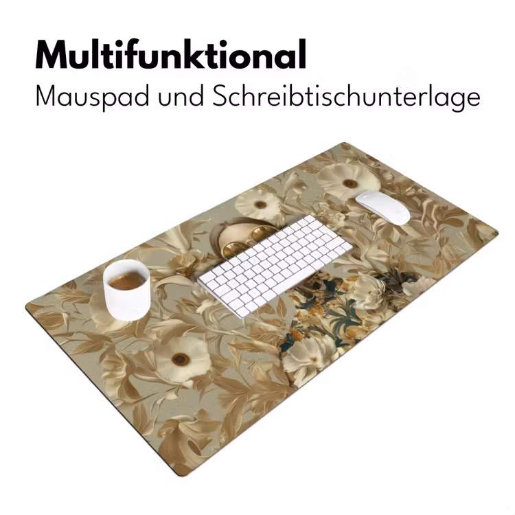 Vrouw - Bloemen - Zonnebril - Wit Muismat XXL klein -ysfeer4_duits