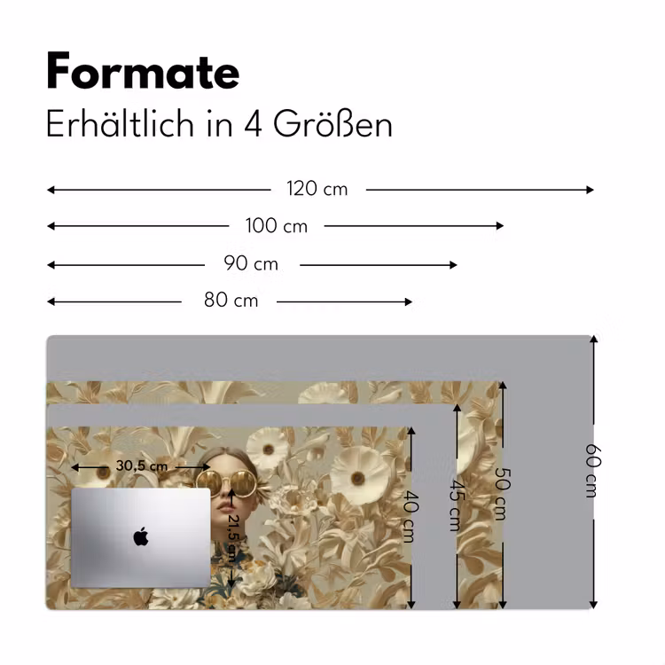 Vrouw - Bloemen - Zonnebril - Wit Muismat XXL klein -ysfeer5_duits