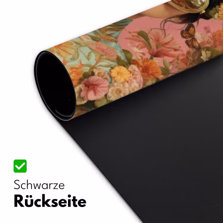 Vrouw - Bril - Roze - Bloemen Muismat XXL klein -ysfeer2_duits
