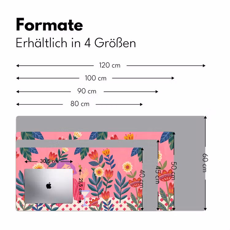 Schreibtischunterlage - Frau – Cocktail – Blumen – Modern – Rosa — 5